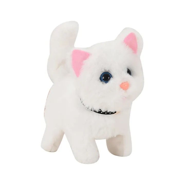 Electric Plush Cat Cognitive Ability Interactive Ability Fine Workmanship Barking Walking Electric Cat Plush Toys for Kids