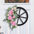 New Year Wreath Spring Front Door Wreath 43x42cm Decoration for Fireplaces.