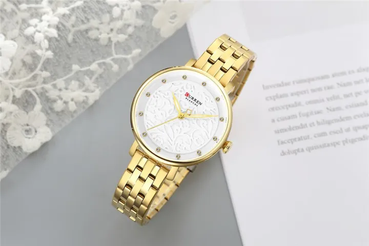 CURREN%209046%20Golden%20Stainless%20Steel%20Analog%20Watch%20For%20Women%20-%20White%20&%20Golden%20-%20Image%203