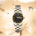 Luxury Rhinestone Decor Quartz Watch Waterproof Calendar Luminous Analog Wristwatch For Daily Life Business Travel Vacation.