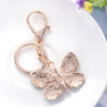 Women Stylish Multicolor Butterfly Rhinestones Keychain Key Ring Bag Ornament.