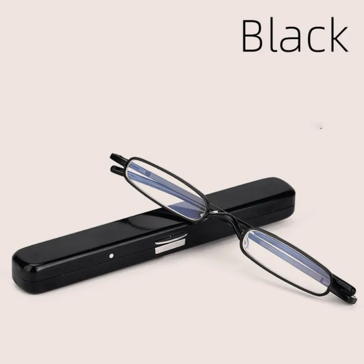 Unisex Pocket Reading Glasses Slim Mini Metal Readers with Pen Tube Case Men Women HD Reader Eyeglasses Diopter 1.0 1.5 2.0 2.5 Daraz .bd