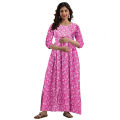 Cotton Double Zipper Maternity Kuchi Maxi For Women. 