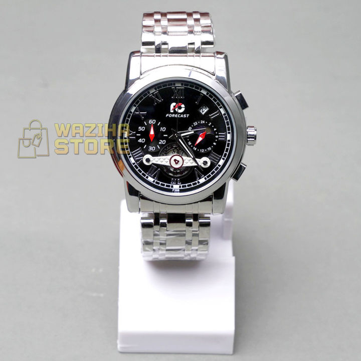 FORECAST 388 Original Stainless Steel Premium Active Chronograph Watch For Men - Silver Black Color