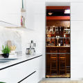 Black Cool Refrigerator Stickers Full Door Mural Cover Adhesive PVC Photo Wallpaper Sticker for Fridge Kitchen Decor Waterproof.