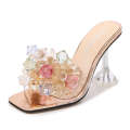 Cinderella Crystal Flower High Heel Sandals Stage Walk Show Hosting Car Model Malness Brand Large Women's Shoes.