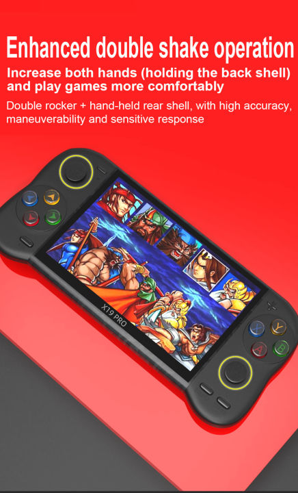 X19 Pro Retro Handheld Video Game Console 5.1-inch TFT Screen Built-in 6800+ Classic Games Dual Joystick Portable Game Players
