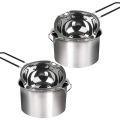 4-Pack Stainless Steel Double Boiler, for Chocolate,Caramel and Candy- Steel Melting Pot, 2 Cup Capacity, Universal Pad. 