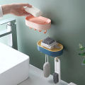 Punching-free Bathroom Soap Box Drain Hanging Soap Box Soap Storage Rack With Hook.