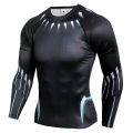 men's t-shirt long sleeve men's high stretch tights milk silk 3d digital printed t-shirt.