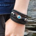 1Set 3/4Pcs Mix Leather Bracelet Men Multi-layer Bracelet Ladies Punk Casual Mens Bracelets Jewelry Accessories Classic Pulseira. 