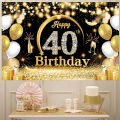 Happy 40th Birthday 40 40th Birthday Party Decorations 40 Years Old Birthday Man Birthday Table Runner Banner Door Curtain Decor. 