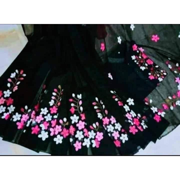 Half Silk Hand Print Saree And Dhupian Panjabi Combo Couple for Men and Women - Comfortable and Suitable for All Seasons and Occasions