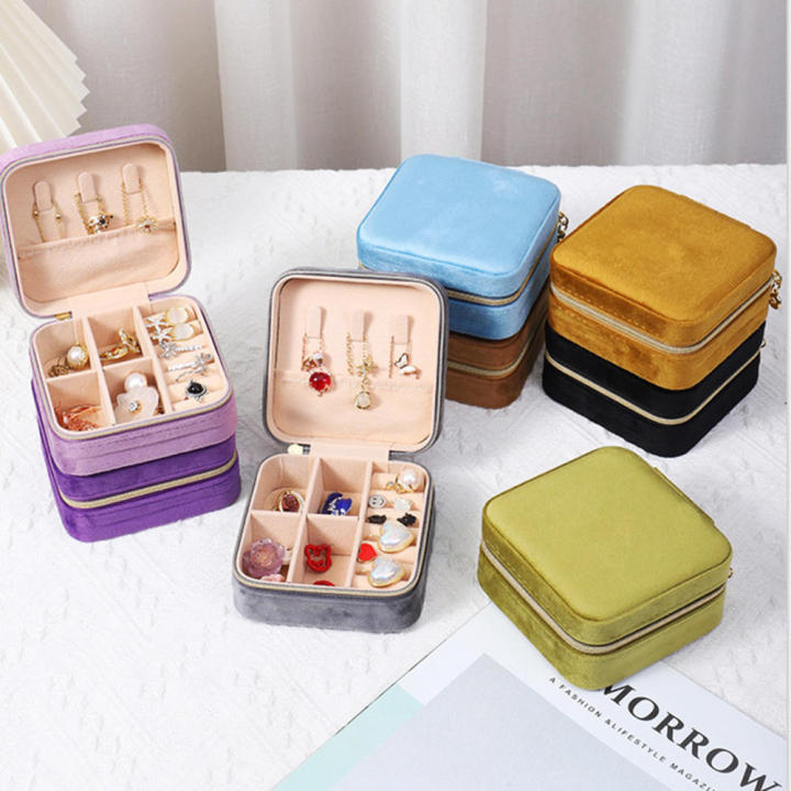 Velvet Jewelry Box Travel Portable Jewel Box Small Ring Packaging Jewelry Storage Box Jewelry Box