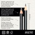 BRUSTRO Artists Fineart Graphite Pencil Set of 12 (10B-2H) with Elegant Tin Box.