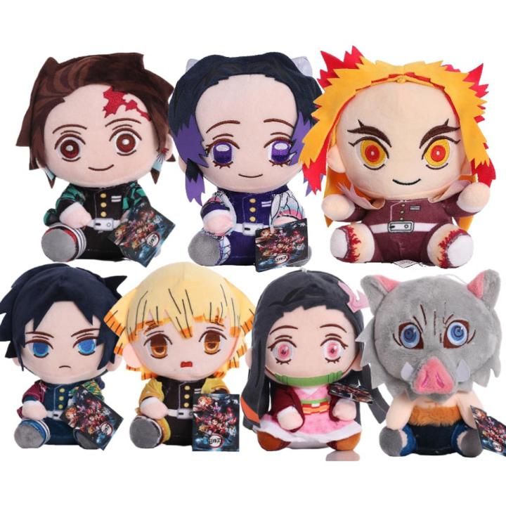 Devil's Blade Anime Plush Stuffed Toys Demon Slayer Cartoon Figure Manga Dolls Kimetsu Tanjirou Nezuko Kids Birthday Gifts Decor