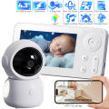 WiFi Baby Monitor with App Control 2K 3MP Baby Camera Monitor 4.3” Screen Night Vision 2-Way Talk Baby Phone RGB Light SD Card. 