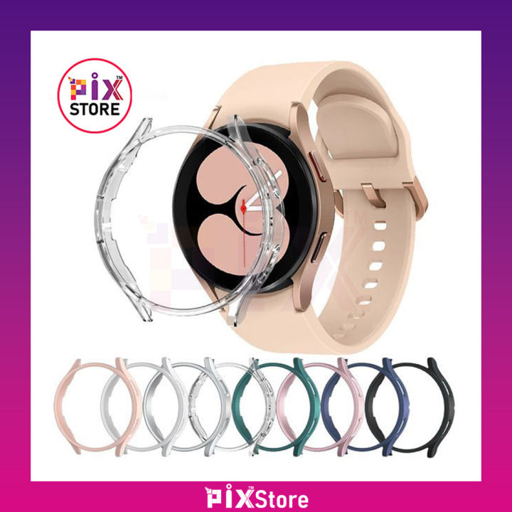 Pix Samsung Galaxy Watch 4/5 Pro and watch 6 (optional) Bumper Case - PC Matte Watch Case for Samsung Galaxy Watch 4 40mm/44mm/45mm/46mm Protective Bumper Shell for Galaxy Watch 4/5/6