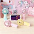 Sanrio Hello Kitty Kawaii USB Charge Handheld Small Fan Anime Kuromi Cute Fashion Portable Mini Electric Fans Air Cooler Gift. 