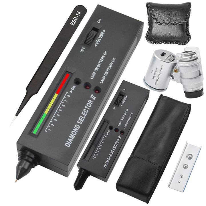 Diamond Tester Pen,with 60X Mini LED Magnifying,for Novice and Expert