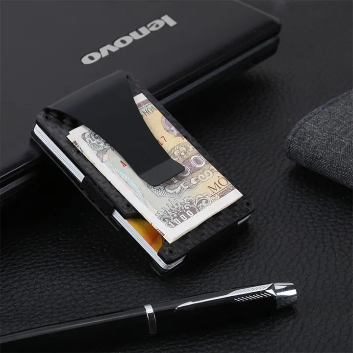 New%20Design%20Carbon%20Fiber%20Credit%20Card%20Holder%20Wallet%20Minimalist%20Rfid%20Blocking%20Slim%20Metal%20Cardholder%20Anti%20Protect%20Clip%20for%20Men%20-%20Image%204