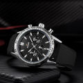 Swish foreign trade cross-border watch three eyes six needle movement chronograph function calendar silicone tape men's watch 1120.