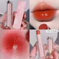 LEINTO Pink Peach Custard Lipstick Moisturizing and moisturizing, watery glossy mirror whitening makeup, makeup, jelly lip gloss. 