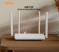 Imou HR12F AC1200 Dual Band Smart Wi-Fi Router - 5dBi 4x High Gain Antennas - 867Mbps at 5GHz and 300Mbps at 2.4GHz - White With Free T-Shirt. 