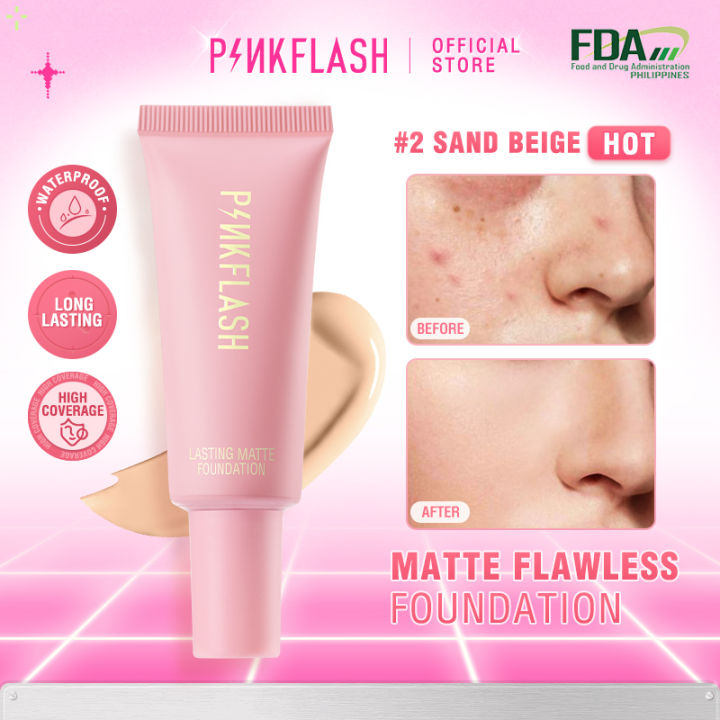 2024 PINKFLASH Flawless BB Cream Waterproof Lasting Full Coverage Face Base Liquid Foundation Whitening Concealer Makeup Cosmetics JokeTJokeJ