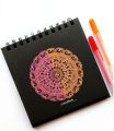 Papertree Black Sketchbook, Wiro Bound, Size 6" x 6" Inches, 200GSM (40 Sheets) 80 Pages.