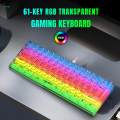 Gaming Keyboard Keypad Multifunctional 61 Keys RGB Backlight USB Interface Mechanical Keyboard PC Keyboard for Gamer PC Computer Home Office. 