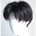 Wig male short straight hair Korean bangs fluffy handsome photo performance props natural lifelike whole hair set.