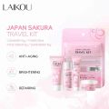 Authentic Cute Mini Laikou Japan Sakura Travel Kit 4pcs -Cleanser, Toner, Cream & Sunscreen. 