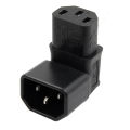 IEC Male C14 to Up Right Angled 90 Degree IEC Female C13 Power Extension Adapter with 18cm IEC 320 90 Degree C13 3 Pin Female to C14 3 Pin Male PDU Power Supply Extension Cord.
