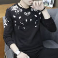 Black Printed  cotton  full Sleeve T-Shirt For Men. 