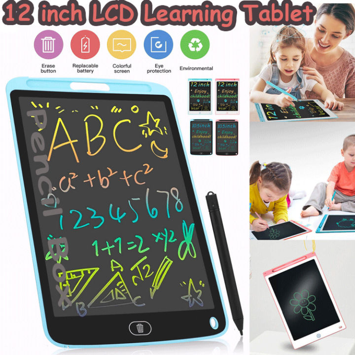 12  inch large colorful screen is brighter and clearer than most LCD writing tablet kids