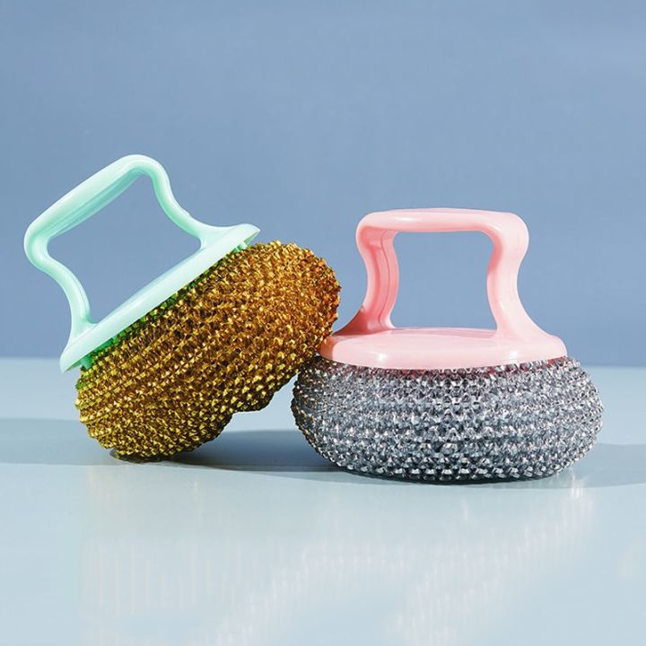 Dishwashing Brush Durable Dish Scrubber with Handle for Home Restaurant Kitchen  ( 1 Pcs Random Color