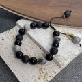 Volcanic Rock Stone Style Bracelet for Men  and women Beads Bracelet  Dark Series Chinese Style Bracelet  for Gift. 