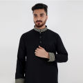 Trendy Panjabi with Black Embroidery Panjabi for Man"s 2024. 