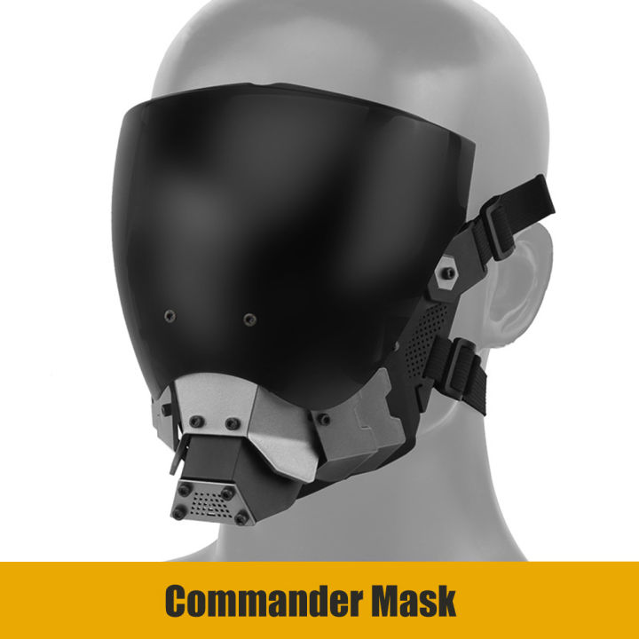 Cyberpunk Cosplay Mask Party Prop Airsoft Paintball CS Wargame Sports Mask Double Sided Anti-fog Lens Protective Gear