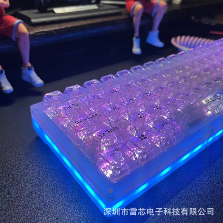 Full transparent crystal keycaps DIY customized mechanical keyboard keycaps universal keycaps 132 keys large full set of light transmission