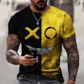handsome XOXO pattern 3d printed T-shirt summer fashion men's street casual trendy sweatshirt male O-neck T-s. 