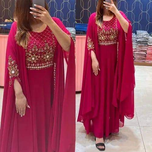 Exclusive collection Georgette Readymade Luxury Kaftan (2pis) for women.