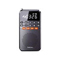Portable FM Mini Radio Dual Antenna Pocket Radio Receiver Bluetooth 5.0 Speaker TF Card Music Player with LED Flashlight.