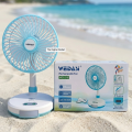 WEIDASI WD-219 Rechargeable 2400mAh Battery Strong Wind Portable Desk Fan With LED Lamp.