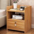 NewWave Bedside Table with Lockable Drawer, Modern Bedside Table, Bedside Table Cabinet Nightstand with 2 Storage shelf 1 Lockable Drawer Design by Nahid Furniture18x14x12". 
