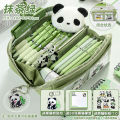10 layer Panda High Appearance Transparent Pen Bag Boys 2023 New Large Capacity Stationery Box for Elementary School Students. 