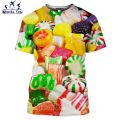 Mamba Top 3D Print Food Candy T Shirt Men Short Sleeve Women Tshirt Romantic Sweet Love Tee Color Chocolate Heart Pattern Design. 