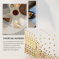 Gold Dot Cocktail Napkins (50 Pack)3-Ply Paper Napkins with Gold Foil Polka Dots Perfect for Birthday Party, Baby Shower, Bridal Shower, Holiday Celebration & Wedding.