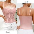 New Women's Strap Solid Color Flower Decoration Women's Adjustable Shoulder Strap Fish Bone Mesh Bra.